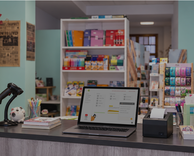 SigPyme Local funcionando en el mostrador de la librería Un día a la vez