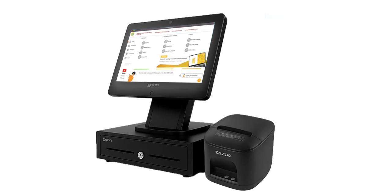Terminal punto de venta con Sigpyme, cajón portamonedas e impresora de tickets